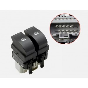 Renault Megane 2 Uyumlu OEM Ön Sol Cam Açma Butonu Çiftli GRİ - (HB&SEDAN) 2002 2010 Renault Megane 2 Uyumlu OEM Ön Sol Cam Açma Butonu Çiftli GRİ - (HB&SEDAN) 2002 2010