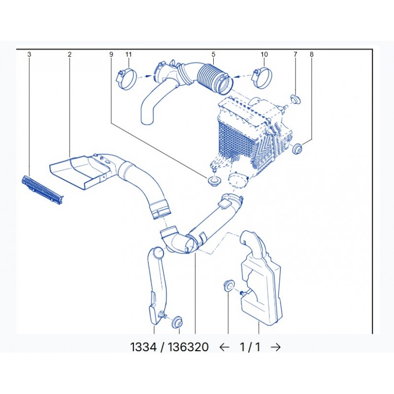 Renault Megane 2 1.6 16 Valf Orjinal MAİS Üst Hava Filtre Hortumu (HB&SEDAN) 2002 2010 Renault Megane 2 1.6 16 Valf Orjinal MAİS Üst Hava Filtre Hortumu (HB&SEDAN) 2002 2010