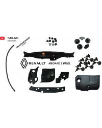 Renault Megane 2 DİZEL Uyumlu Orjinal ve Nitril Üretim Ön Motor Giydirme Parçaları - Klipsli  (HB&SEDAN) 2002 - 2010