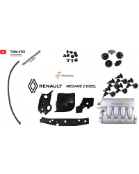 Renault Megane 2 Benzinli Uyumlu Orjinal ve Nitril Üretim Ön Motor Giydirme Parçaları - Klipsli  (HB&SEDAN) 2002 - 2010