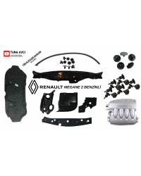 Renault Megane 2 Benzinli Uyumlu Orjinal ve Nitril Üretim Ön Motor Giydirme Parçaları - Klipsli  (HB&SEDAN) 2002 - 2010