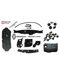 Renault Megane 2 DİZEL Uyumlu Orjinal ve Nitril Üretim Ön Motor Giydirme Parçaları - Klipsli  (HB&SEDAN) 2002 - 2010