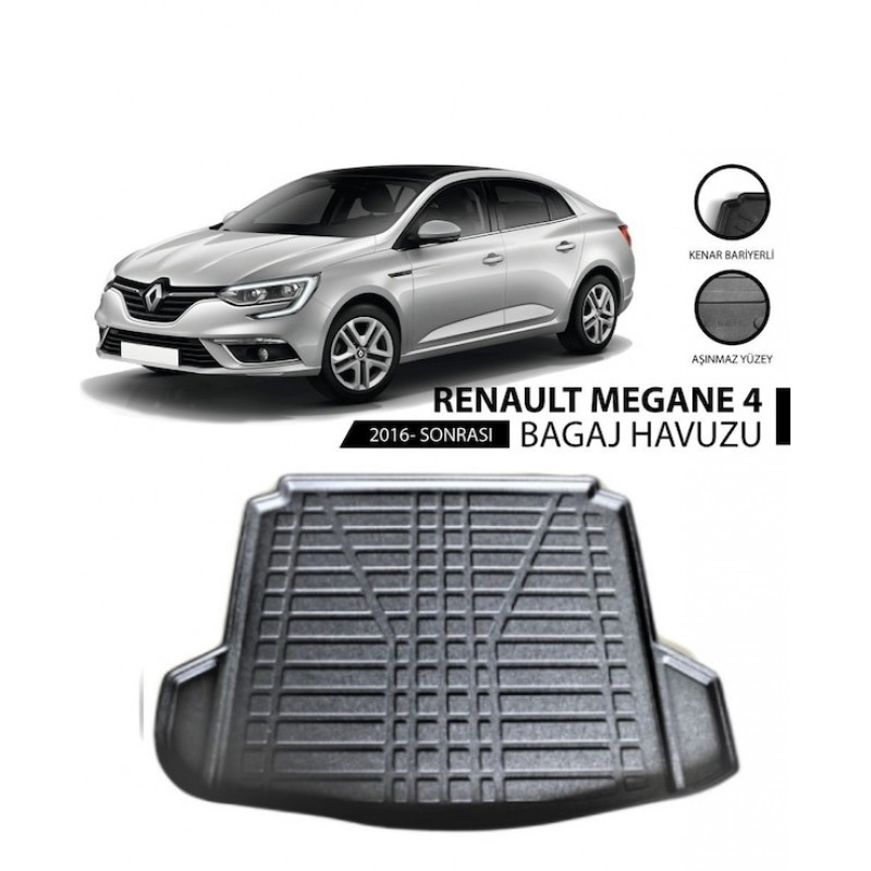 Renault Megane 4 Sedan Uyumlu 3D Bagaj Havuzu - (2016 - 2022)