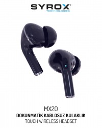 Syrox MX20 Bluetooth Kulakiçi Kulaklık - Yeni Nesil SİYAH Renk Syrox MX20 Bluetooth Kulakiçi Kulaklık - Yeni Nesil SİYAH Renk