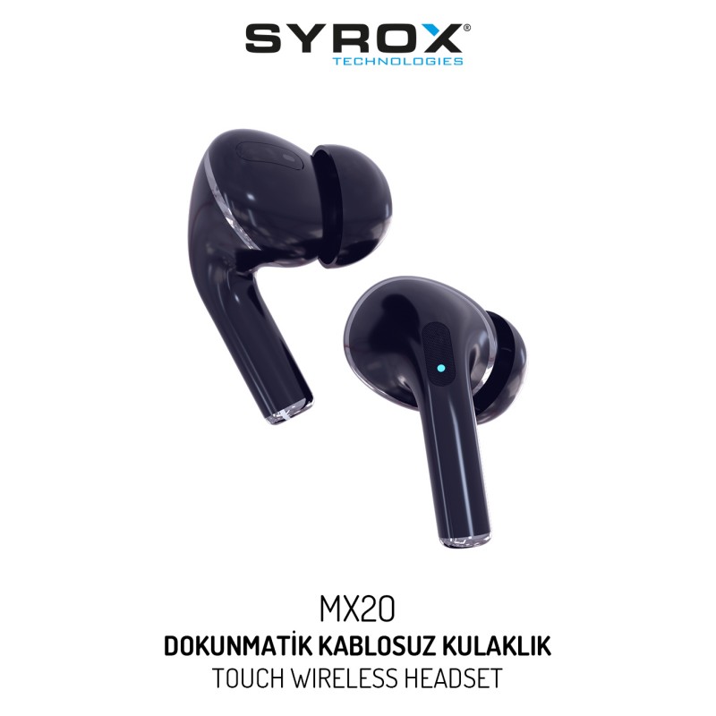 Syrox MX20 Bluetooth Kulakiçi Kulaklık - Yeni Nesil SİYAH Renk