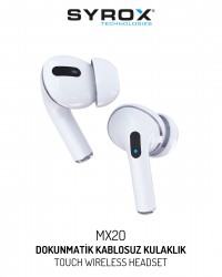 Syrox MX20 Bluetooth Kulakiçi Kulaklık - Yeni Nesil BEYAZ Renk Syrox MX20 Bluetooth Kulakiçi Kulaklık - Yeni Nesil BEYAZ Renk